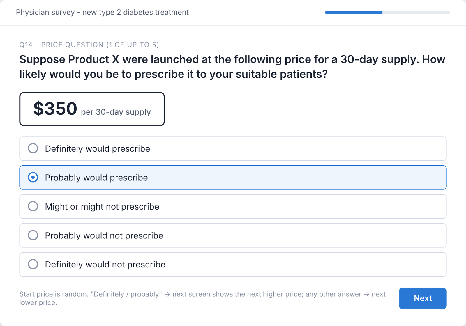 First price question